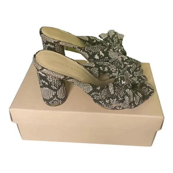 Loeffler Randall Penny Pleated Bow Heel Snakeskin Print - Picture 8 of 8